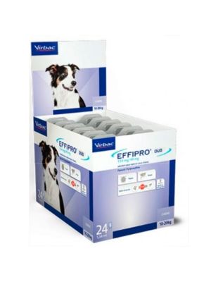EFFIPRO DUO CANI 10-20 KG  24 PIPETTE SPOT-ON  ANTIPARASSITARIO CONTRO ZECCHE, PULCI E UOVA DI PULCI   
