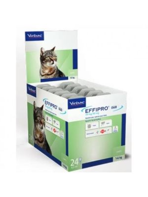 EFFIPRO DUO GATTI 24 PIPETTE SPOT-ON  ANTIPARASSITARIO CONTRO ZECCHE, PULCI E UOVA DI PULCI 